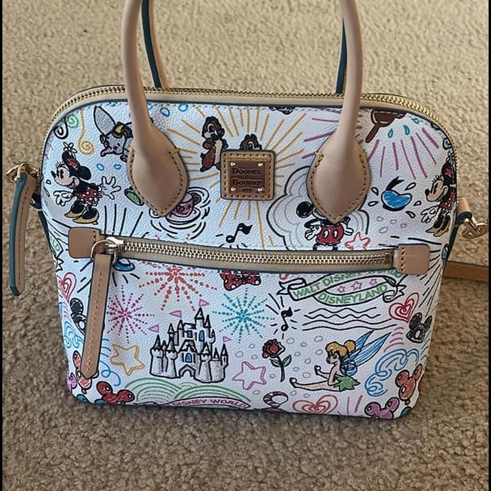 Disney Sketch Dooney and Bourke crossbody satchel. Red lining. BNWOT